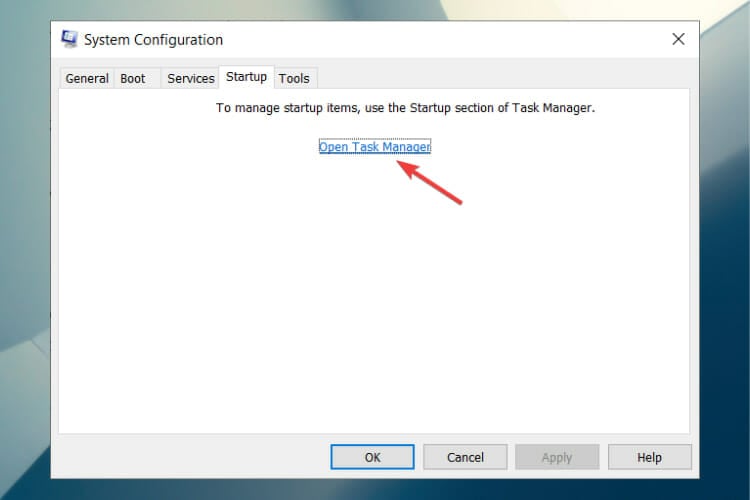 Кнопка открытия Диспетчера задач