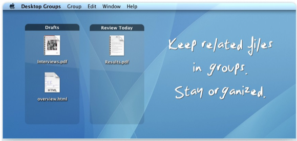 Прозрачная группа файлов на рабочем столе