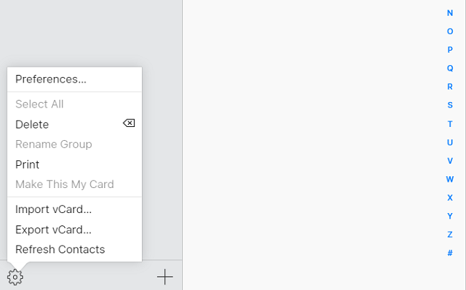icloud contacts import menu