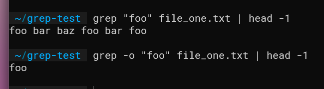 Использование head для ограничения вывода grep — первый совпавший фрагмент