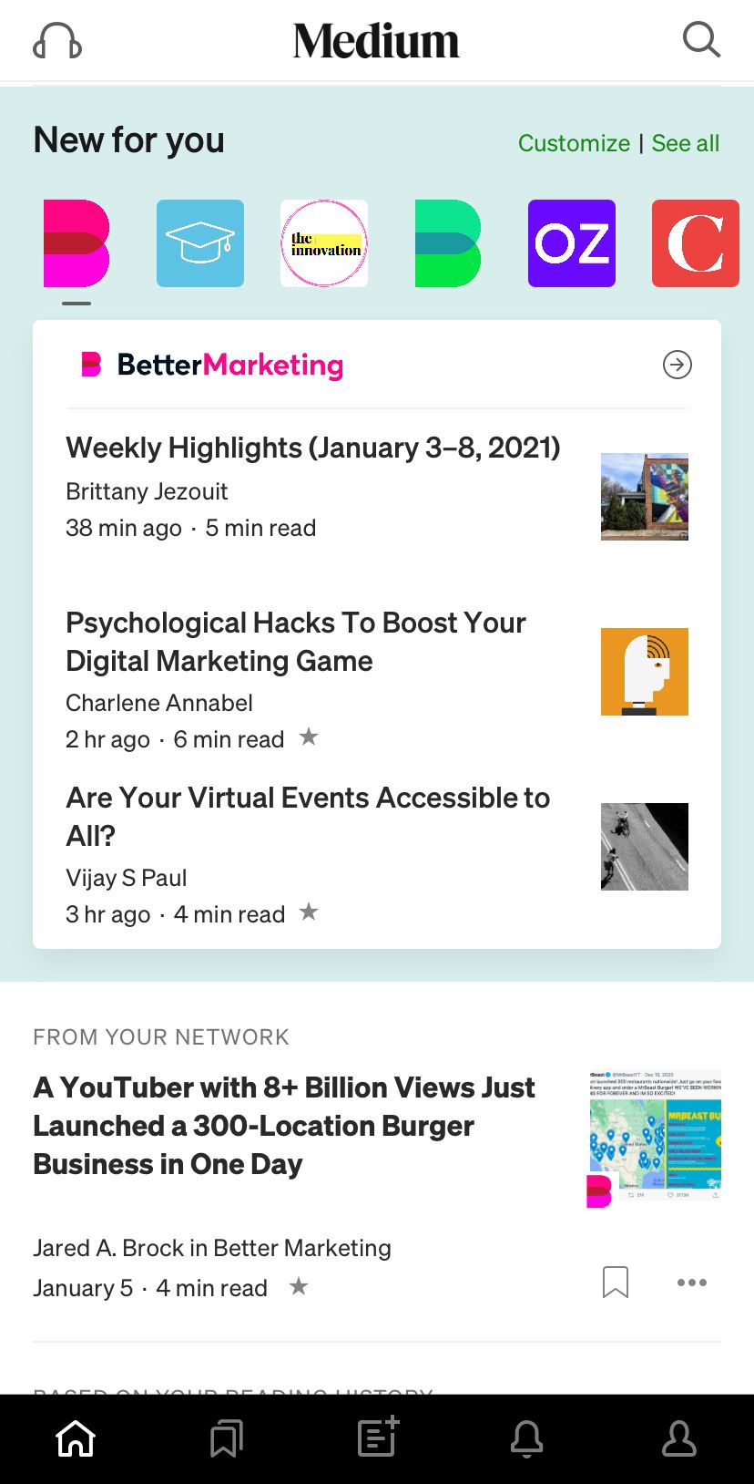 Новое для вас в мобильном приложении Medium