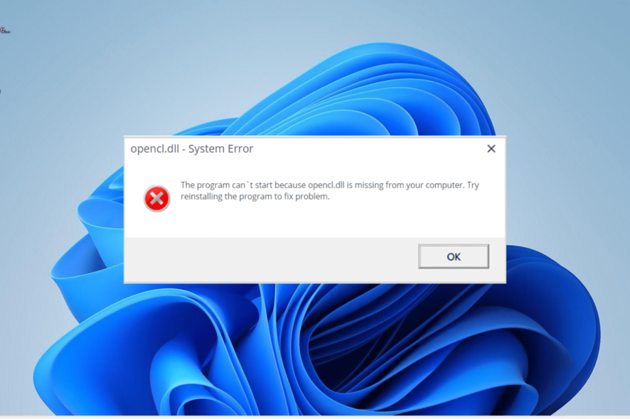 Как исправить opencl.dll не найден — Windows 11