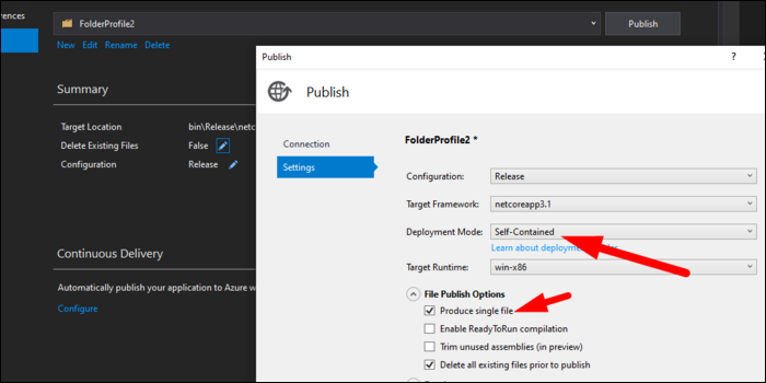 production build settings