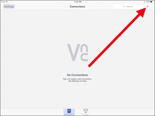 Форма создания нового соединения в VNC Viewer