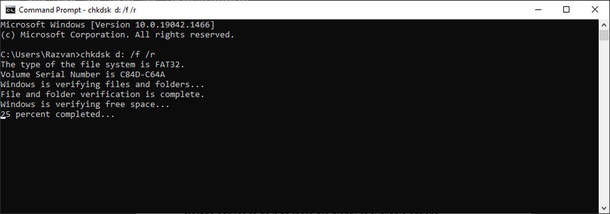 Запуск проверки диска в Windows