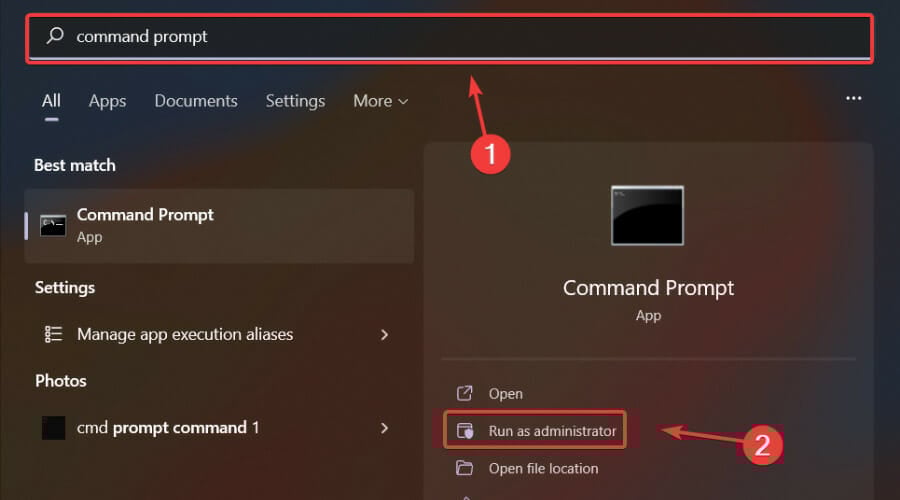 Запуск командной строки от имени администратора через меню Пуск