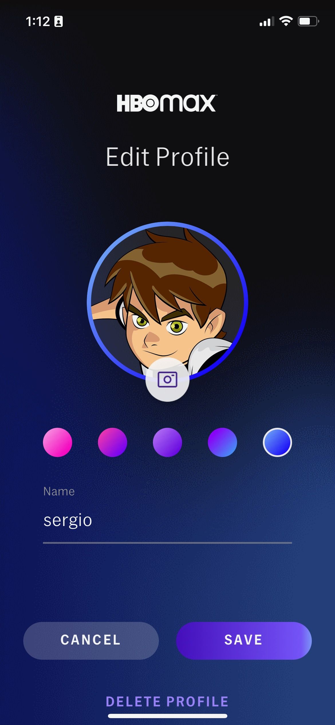 Edit HBO Max Profile iPhone