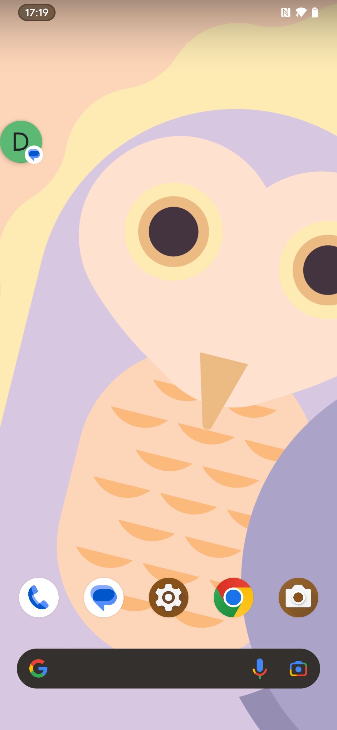 пузырёк разговора Google Messages на домашнем экране Android