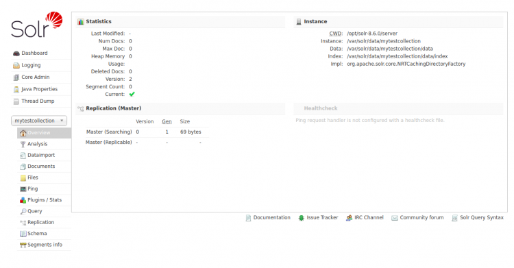 Статистика коллекции Apache Solr