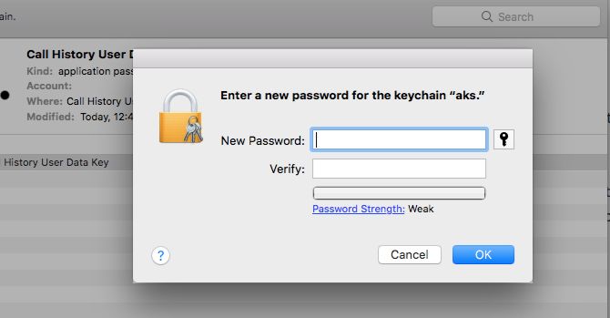 Создание новой связки в Keychain Access на Mac