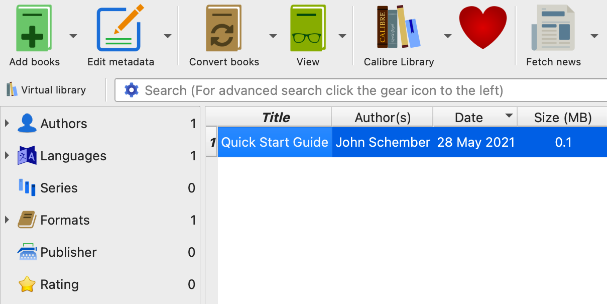 Добавление книги Kindle в Calibre
