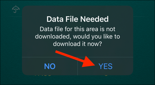 Подтверждение загрузки данных региона — нажмите Да