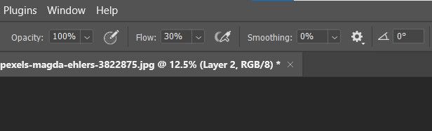 Низкий Flow и режим Multiply для мягкой заливки гор