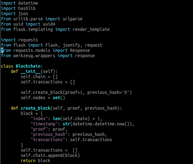 Пример файла Python, открыт в Vim