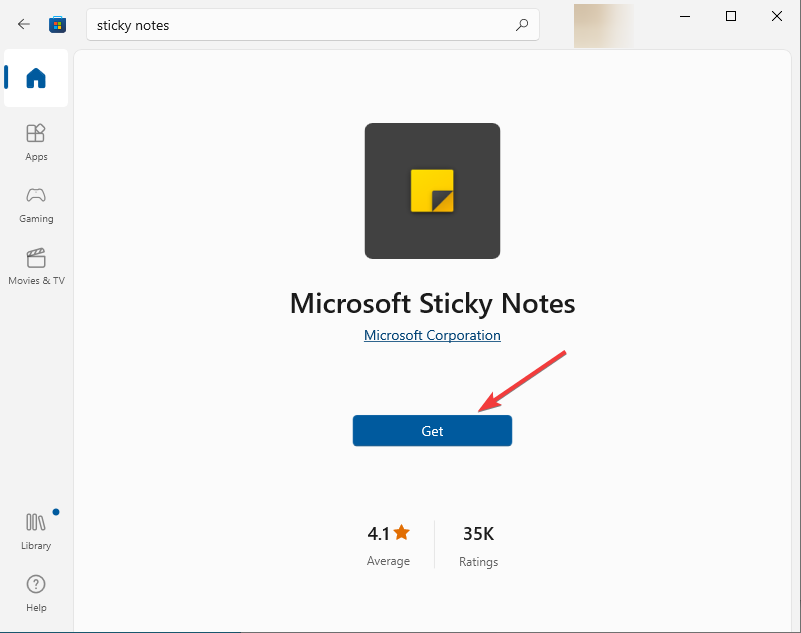 Microsoft Store get sticky notes windows 10
