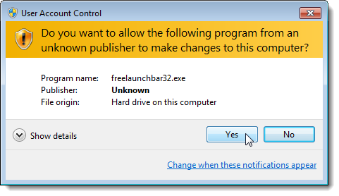 Диалог контроля учётных записей Windows