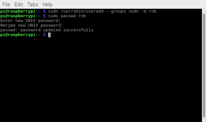 Запрос пароля для нового пользователя в терминале