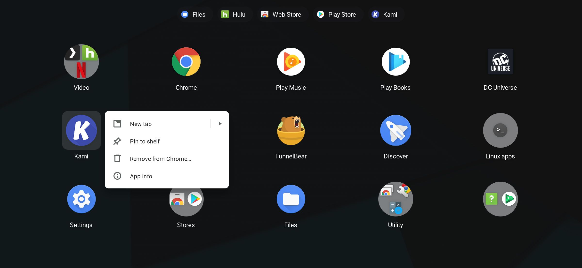Изображение: меню удаления Chrome‑приложения на Chromebook