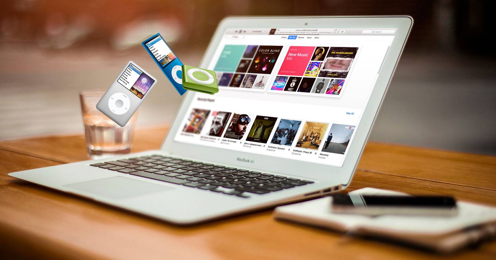 iPod и компьютер для синхронизации