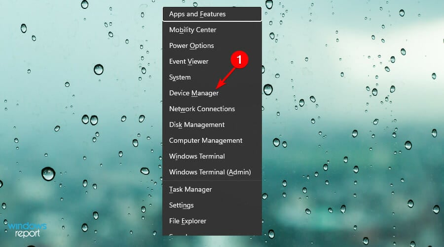 Окно выбора в меню Win+X