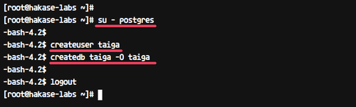Создание БД и пользователя PostgreSQL