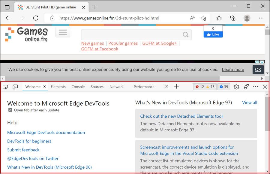 Инструменты разработчика в Edge