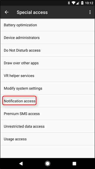 Настройка доступа к уведомлениям для Android Wear