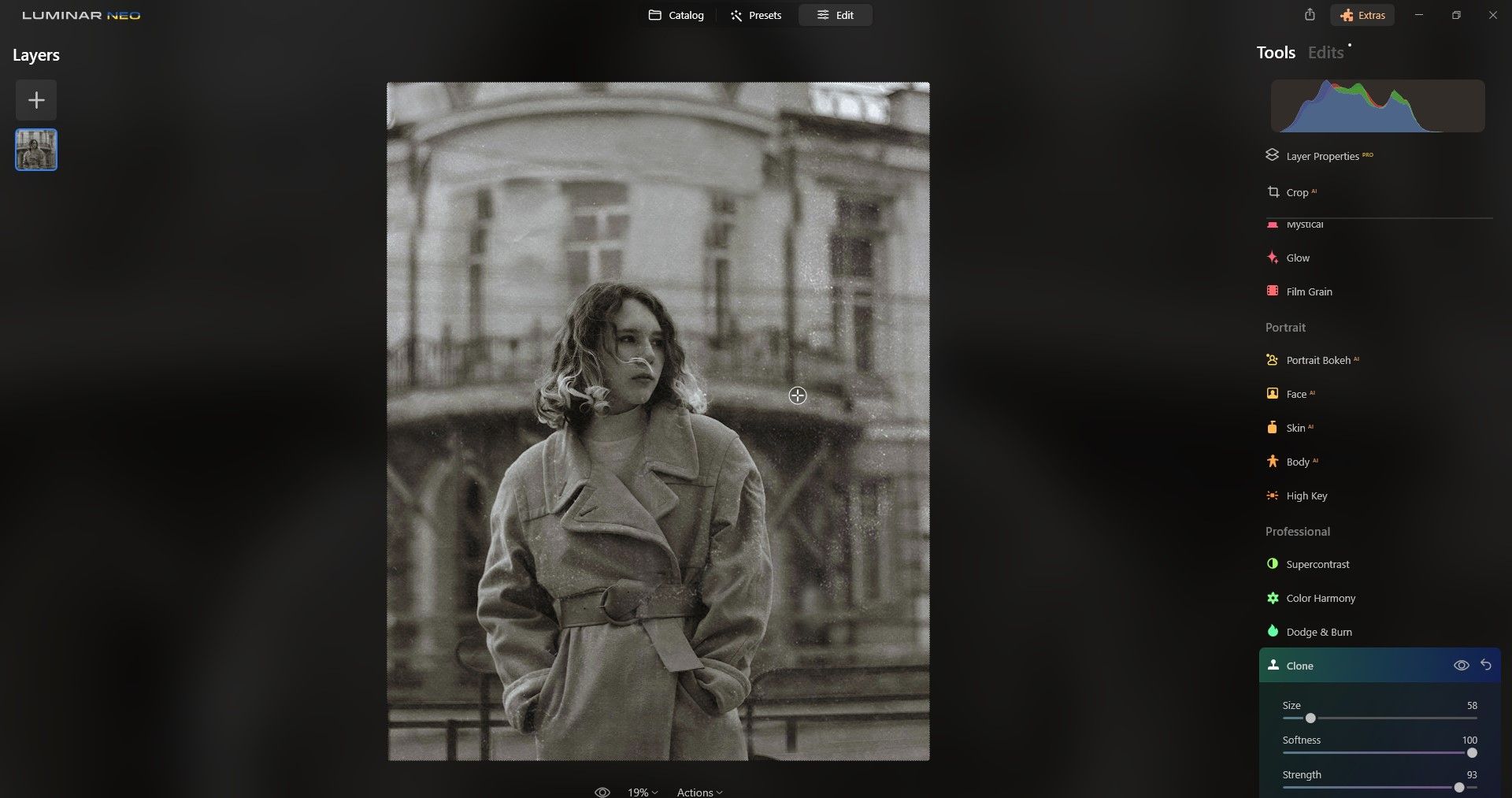 Результат после использования штампа клонирования