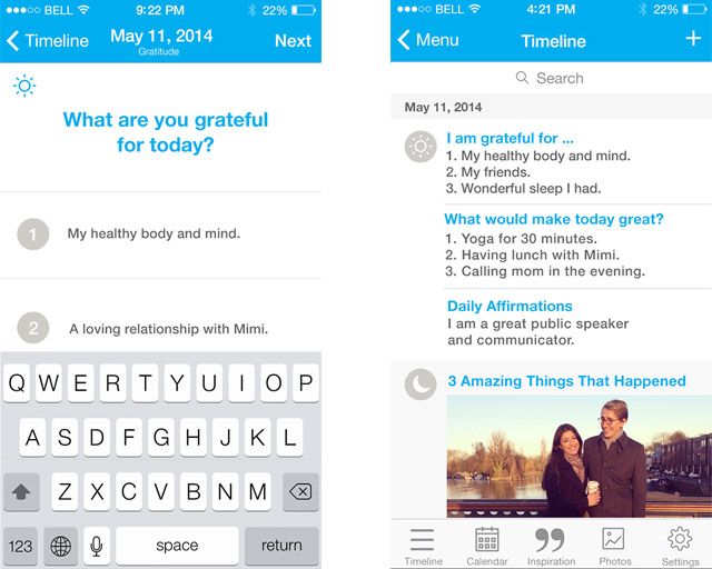 Приложение Five Minute Journal на iPhone