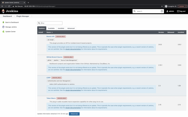 Поиск доступных плагинов в Jenkins