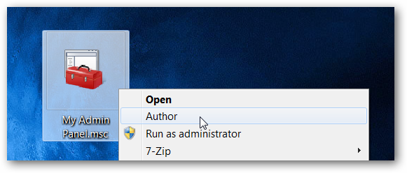 Меню правой кнопки: открыть как автор