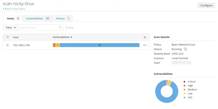 Запущенный скан scan-rocky-linux