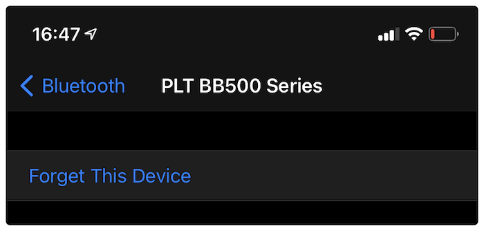 Удаление устройства Bluetooth.