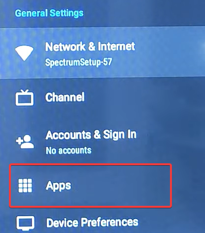 Список приложений на Smart TV