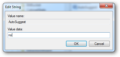 Установка значения Data Value 'no' для AutoSuggest