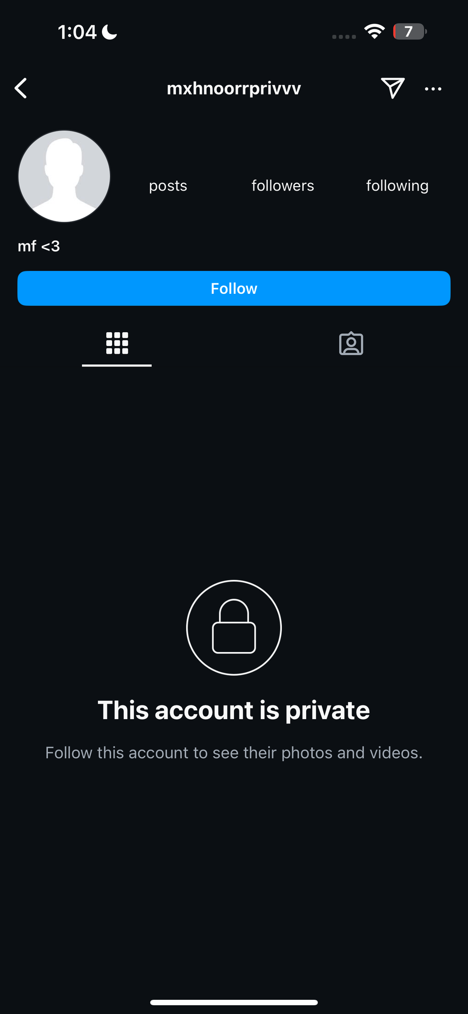 Deactivated Instagram account