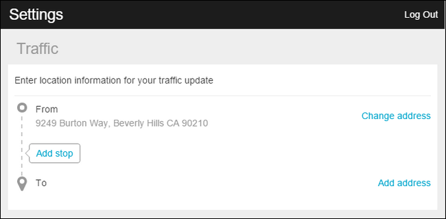 Скриншот изменения адреса отправления в разделе Traffic