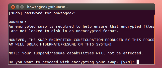 Процесс настройки зашифрованного swap