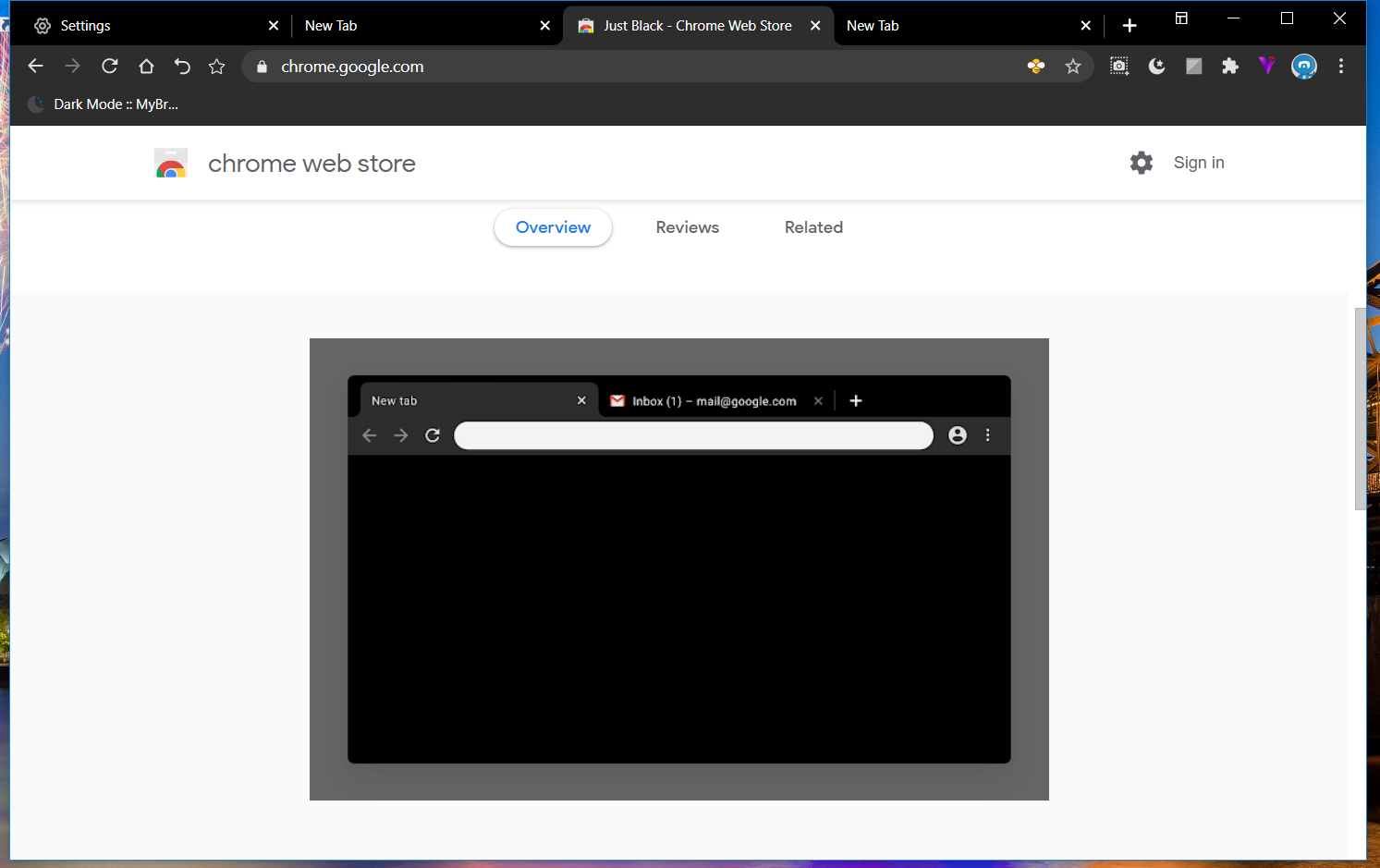 Пример оформления Just Black в Maxthon