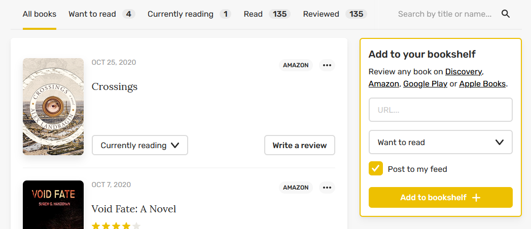 добавление книги вручную в библиотеку Reedsy Discovery