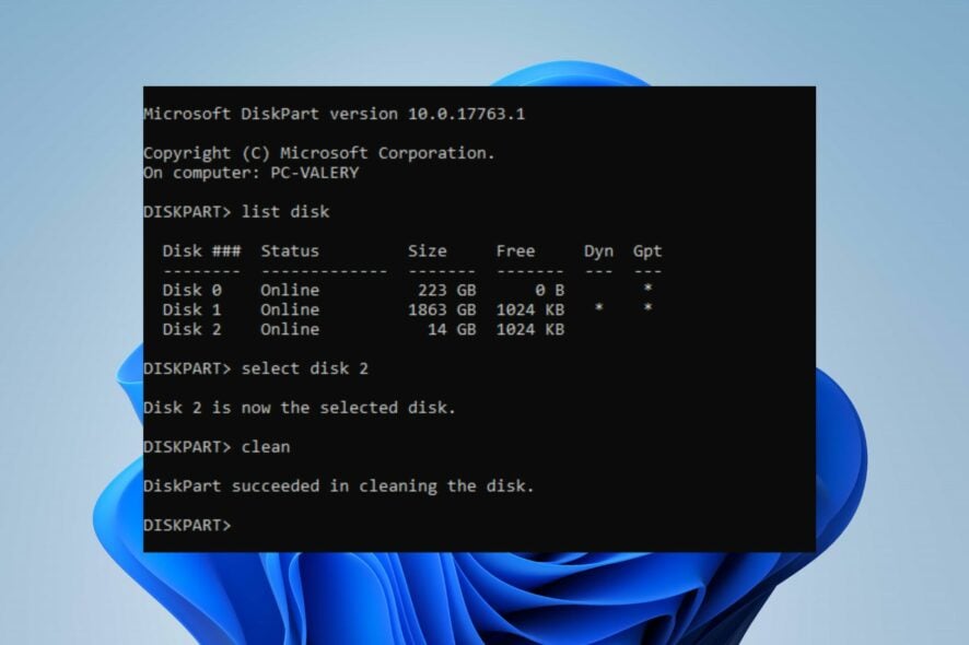 Отмена Diskpart clean и восстановление раздела