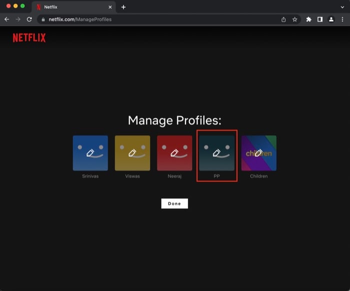 Netflix Auswahl der Standardprofilbilder