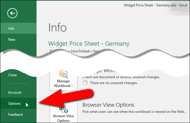 Нажмите Параметры