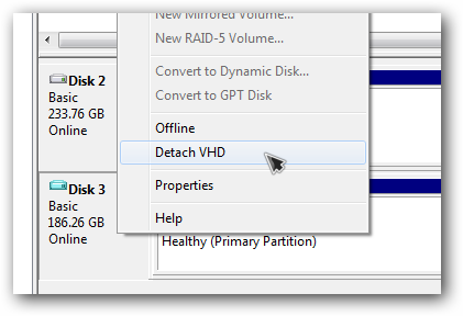 Подтверждение отключения VHD — не удаляйте файл резервной копии