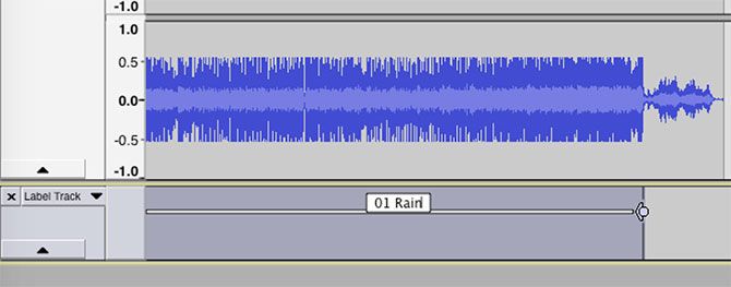 Дорожка меток в Audacity