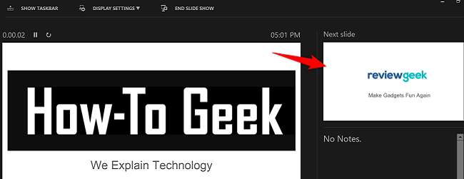 Представление ведущего в PowerPoint для настольной версии.