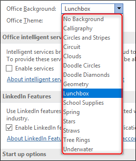 Варианты фона Office — список фонов