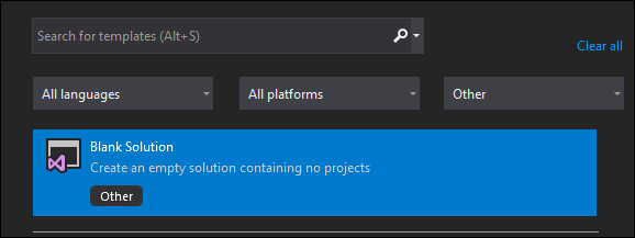 Выбор Blank Solution