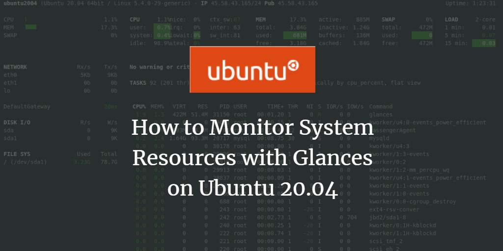 Glances: мониторинг на Ubuntu 20.04