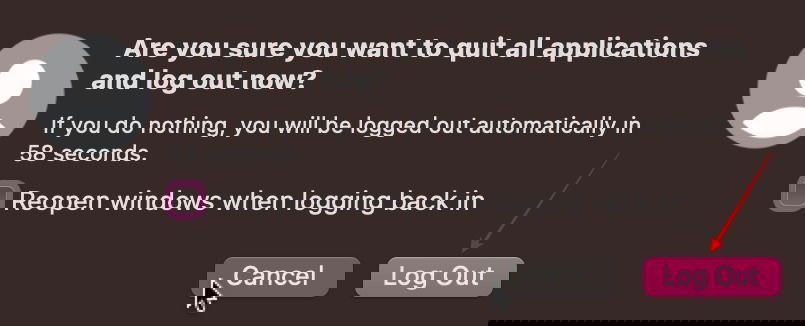 관리자 계정 로그아웃 확인창